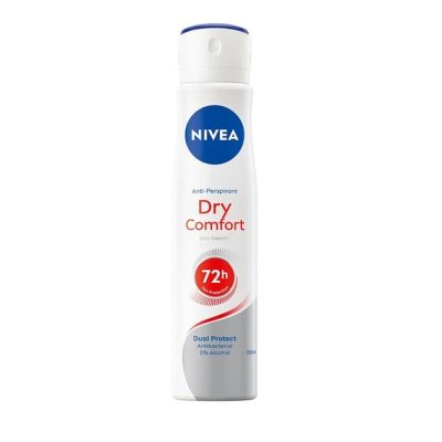 اسپری ضد تعرق نیوآ nivea زنانه مدل درای کامفورت dry comfort ماندگاری 72 ساعت