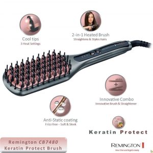 برس حرارتی رمینگتون Rem1ington Keratin مدل CB7480