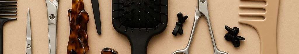 "ابزار حرفهای، زیبایی بینقص! قیچیها و شانههای باکیفیت سالنی ما، هنر دستان شما را به اوج میرسانند." ✂️💇‍♀️