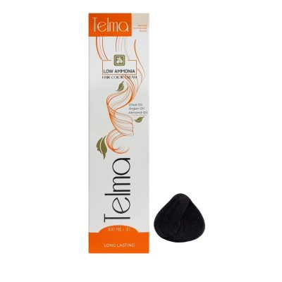 رنگ مو تلما مدل Low Ammonia شماره 1.0 حجم 100 میلی لیتر رنگ مشکی