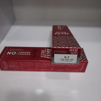 رنگ مو دنی وان پلاس DANI ONE PLUS بدون آمونیاک شماره8.7 بلوند زیتونی روشن حجم 100 میلی لیتر