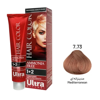رنگ مو مدیترانه ای شماره 7.73 اولترا ویرچوآل بدون آمونیاک حجم 120 میلی لیتر